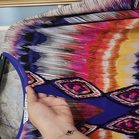 Trina Turk Theodore Dress 100%Silk Size XS Small Elegant Glam Coastal Bohemian - Picture 3 of 12